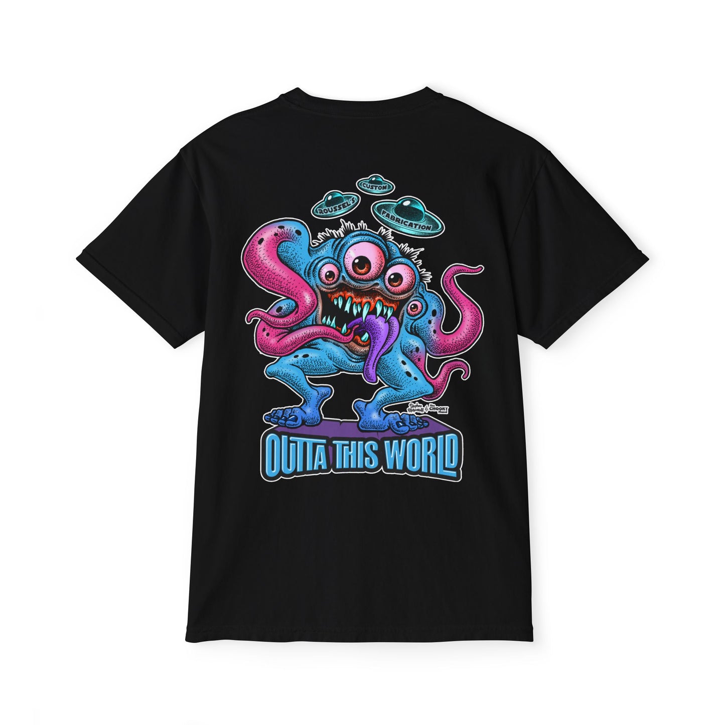 Lan Roussel Monster T-Shirt With Front Pocket 100% Cotton