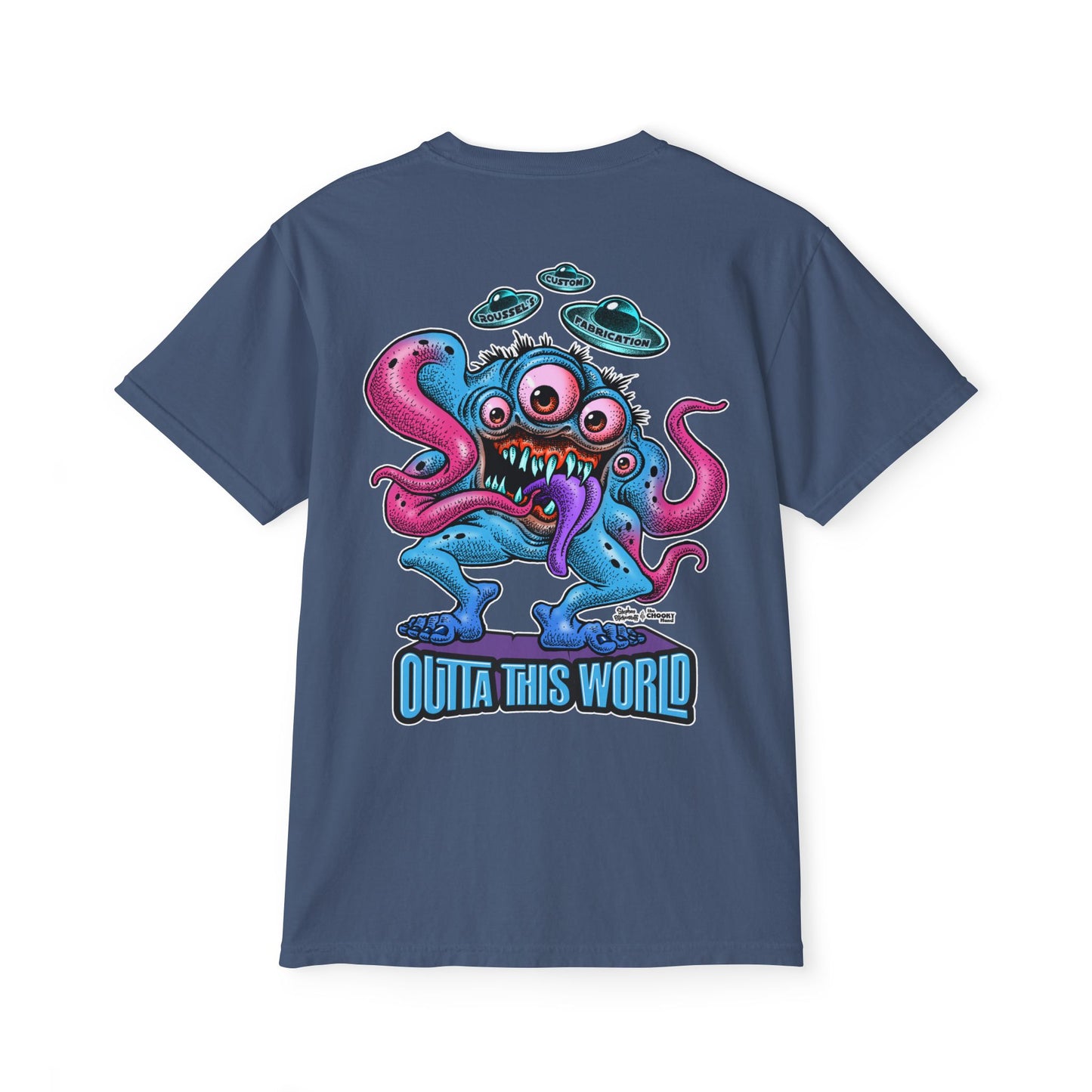 Lan Roussel Monster T-Shirt With Front Pocket 100% Cotton