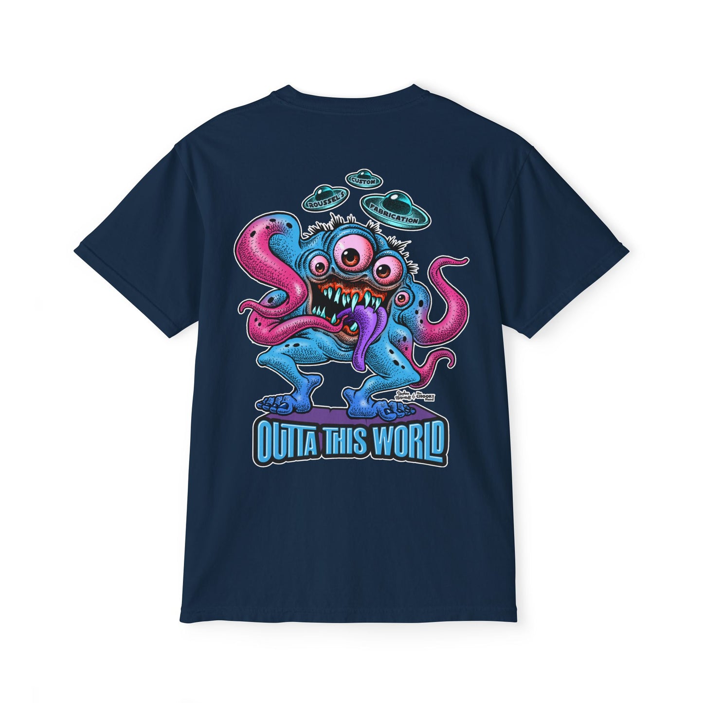 Lan Roussel Monster T-Shirt With Front Pocket 100% Cotton