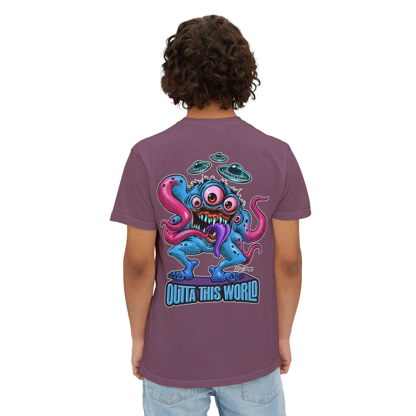 Lan Roussel Monster T-Shirt With Front Pocket 100% Cotton
