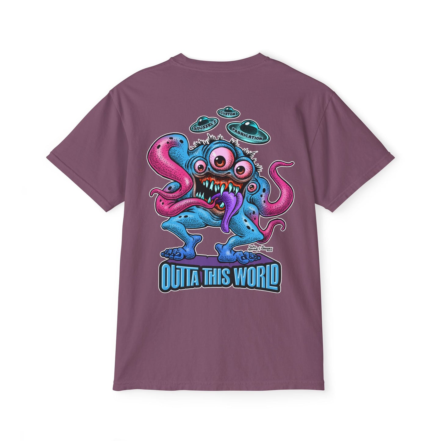 Lan Roussel Monster T-Shirt With Front Pocket 100% Cotton