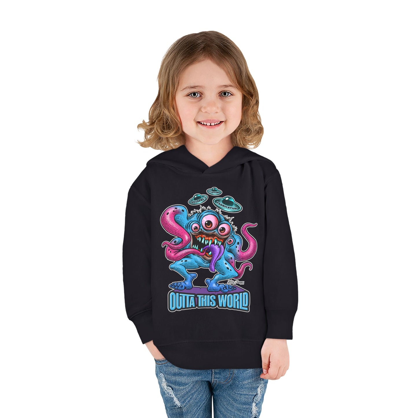 Toddler Fleece Hoodie - Lan Roussel Monster Car Imagination Design