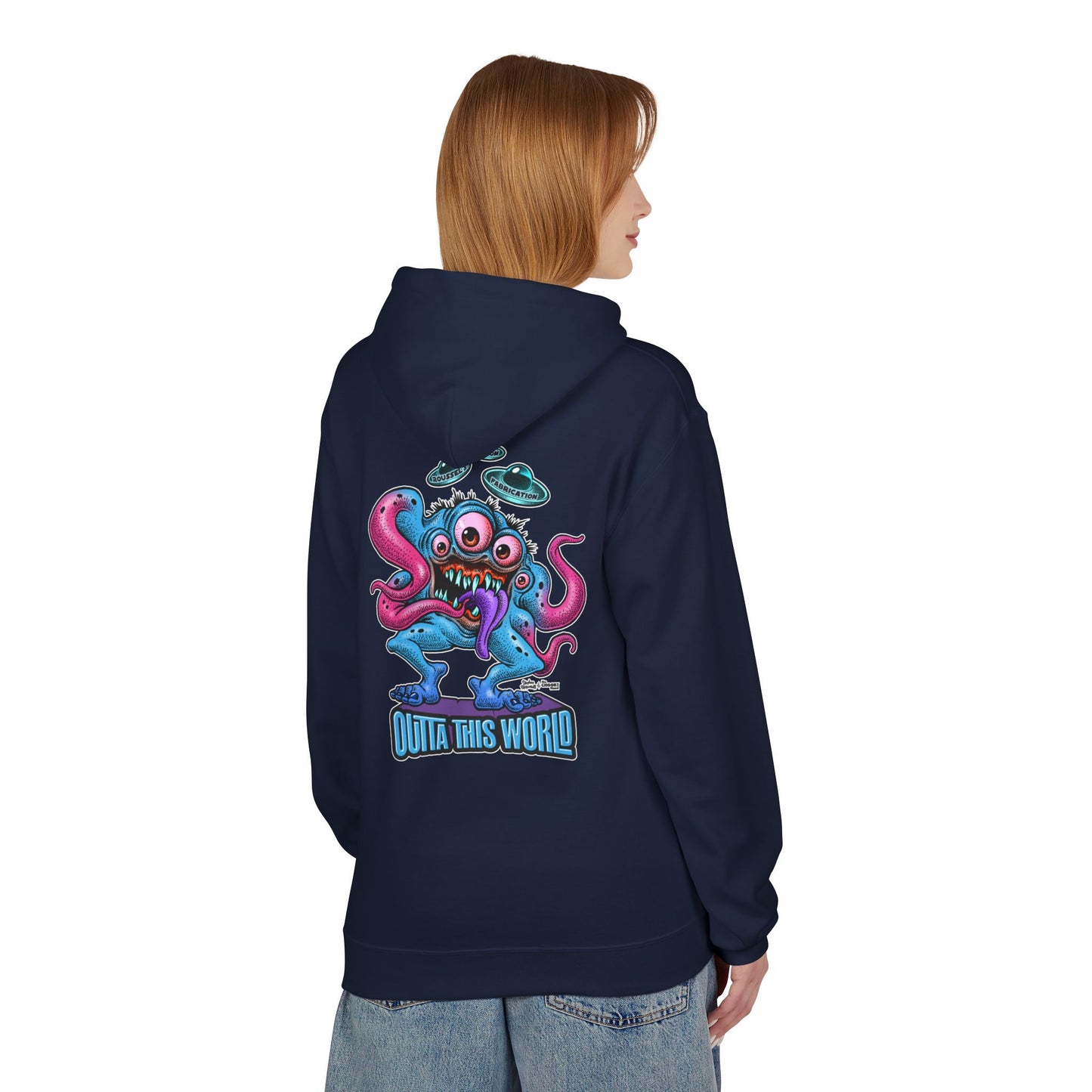 Fleece Hoodie - Lan Roussel Monster Design for Cozy Winter Days