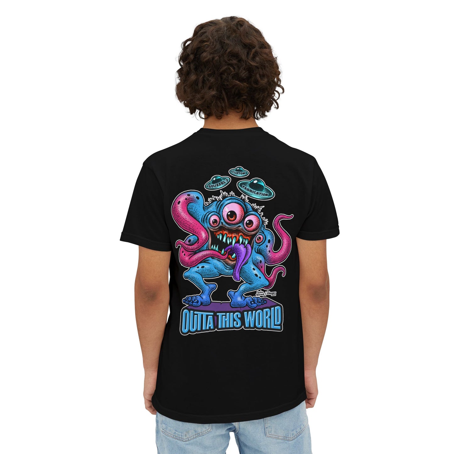 Lan Roussel Monster T-Shirt With Front Pocket 100% Cotton