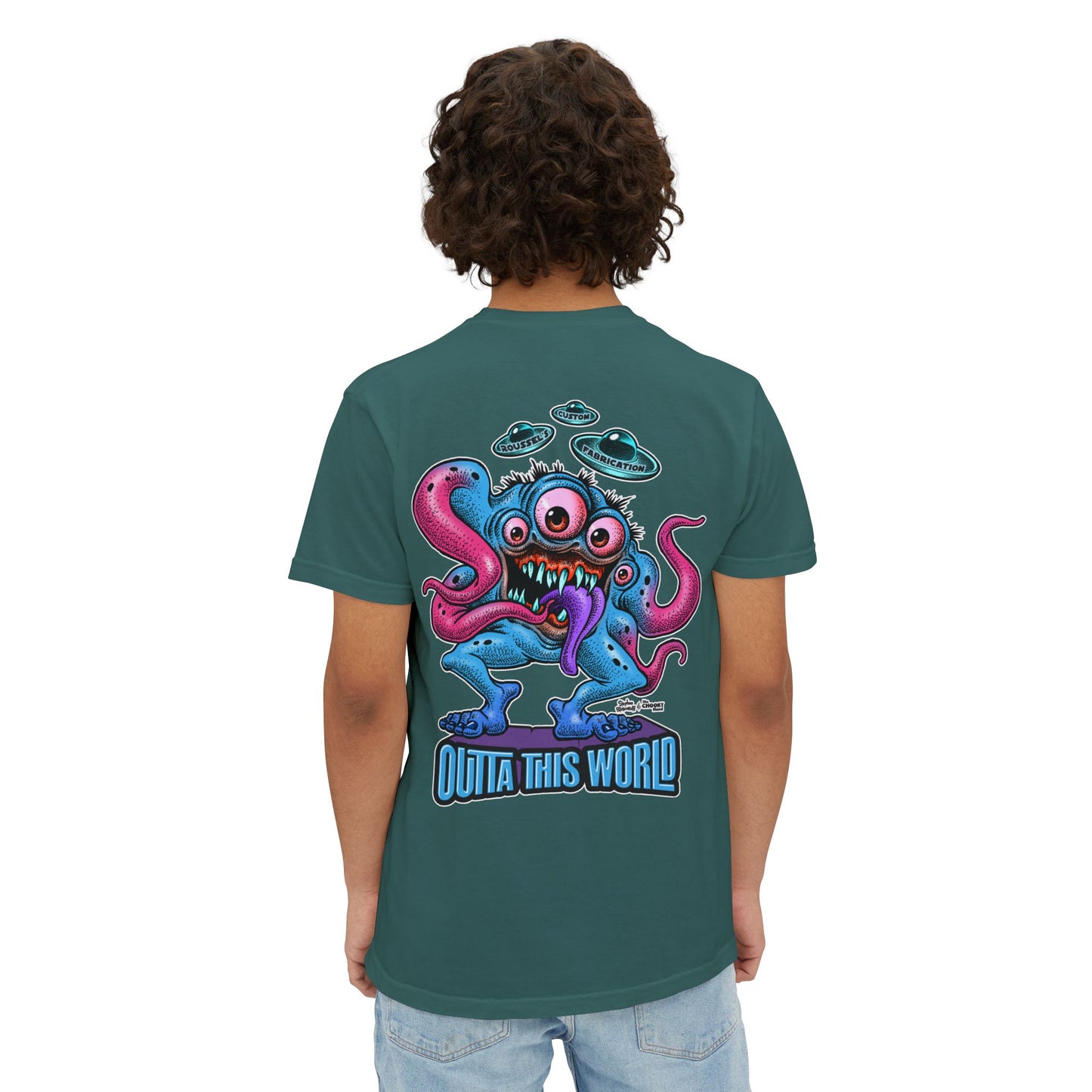 Lan Roussel Monster T-Shirt With Front Pocket 100% Cotton