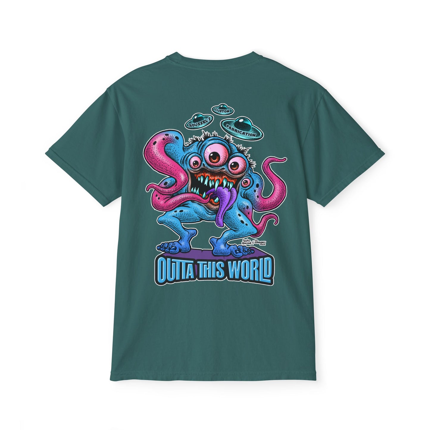 Lan Roussel Monster T-Shirt With Front Pocket 100% Cotton