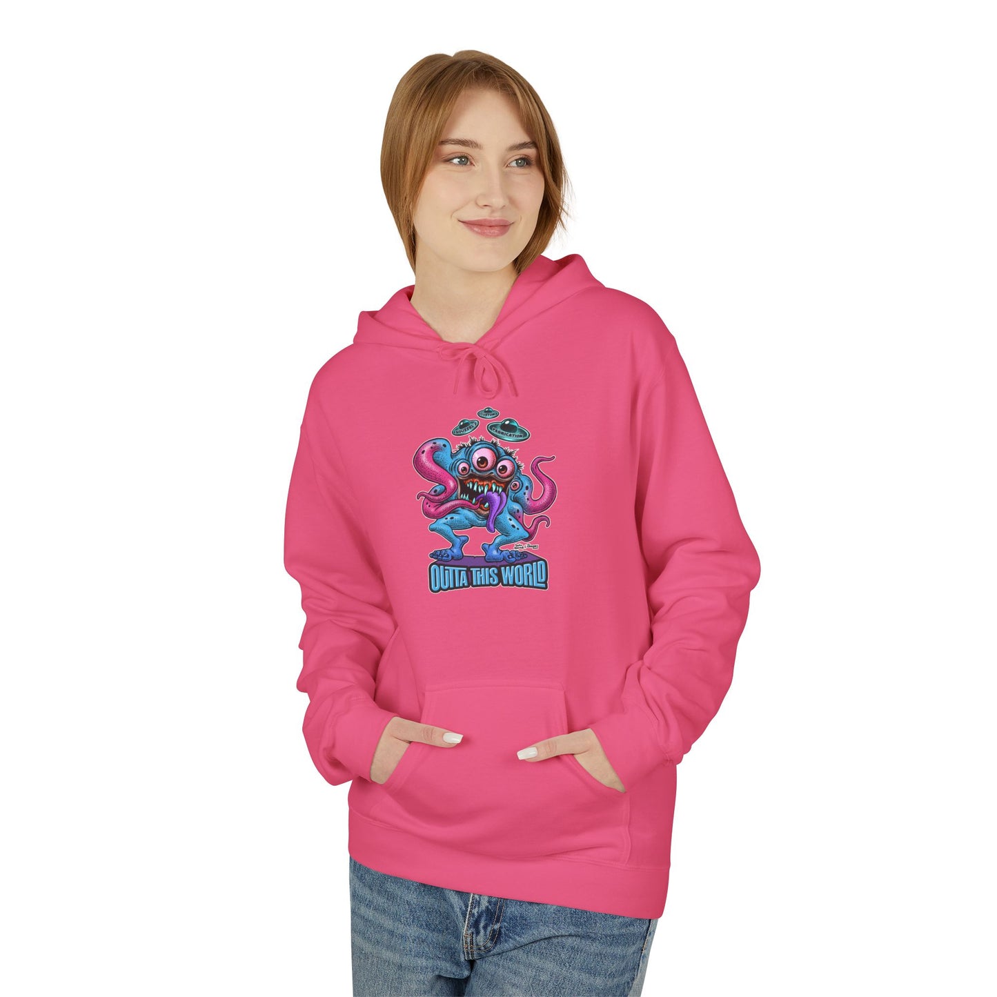 Space Monster Hoodie with Lan Roussel Design (Design On FRONT)