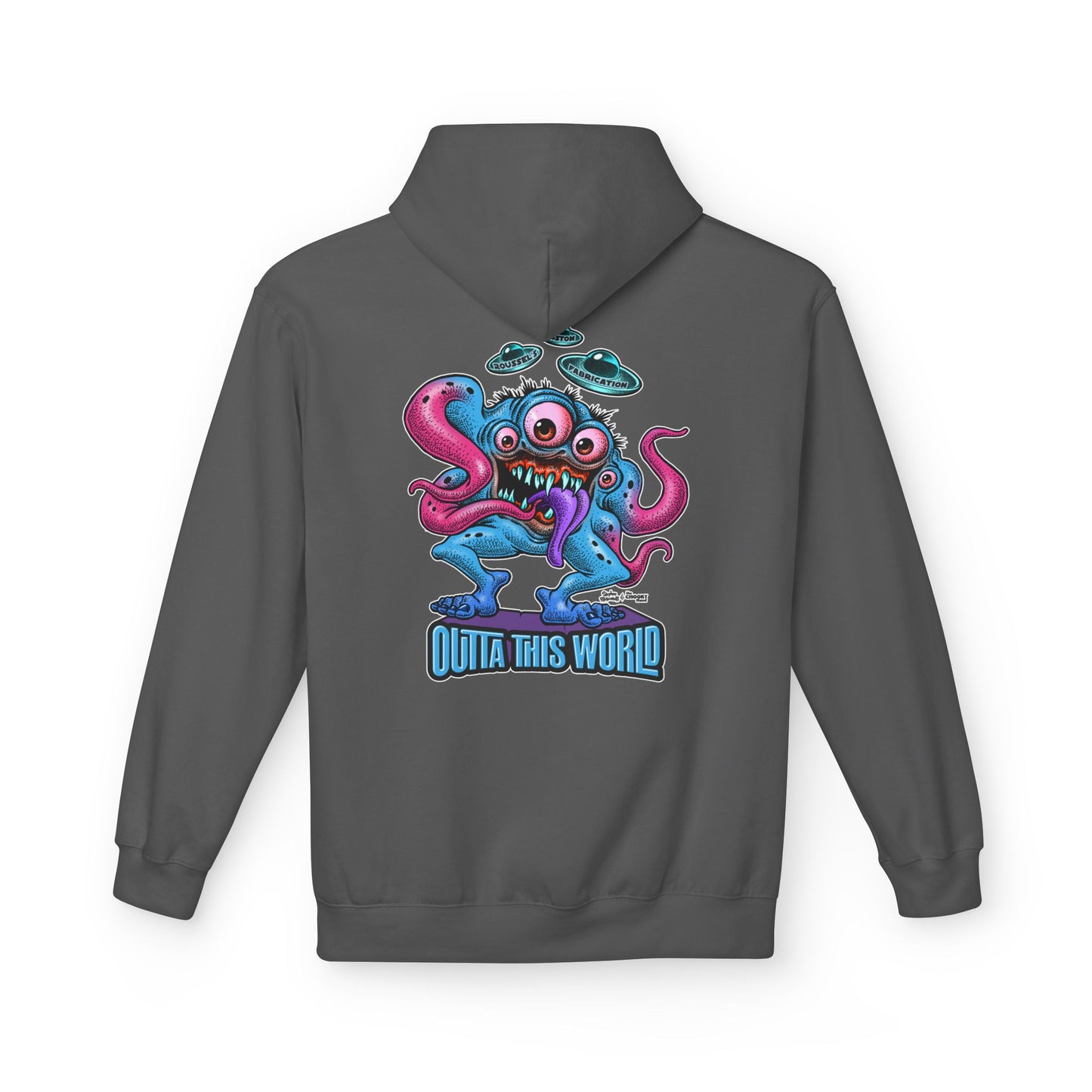Fleece Hoodie - Lan Roussel Monster Design for Cozy Winter Days