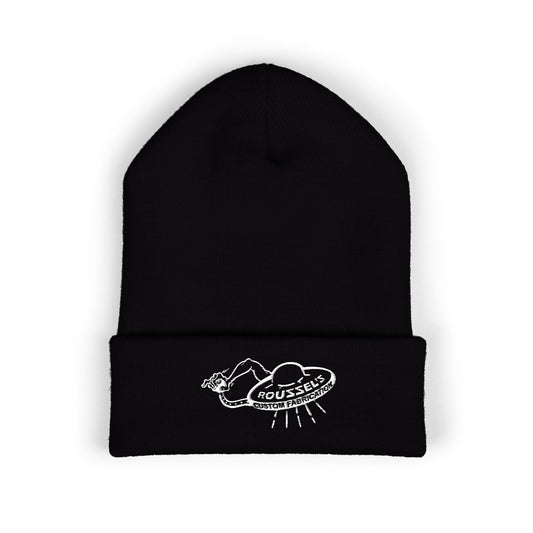 Embroidered UFO Beanie - Retro Alien Abduction Cuffed Hat