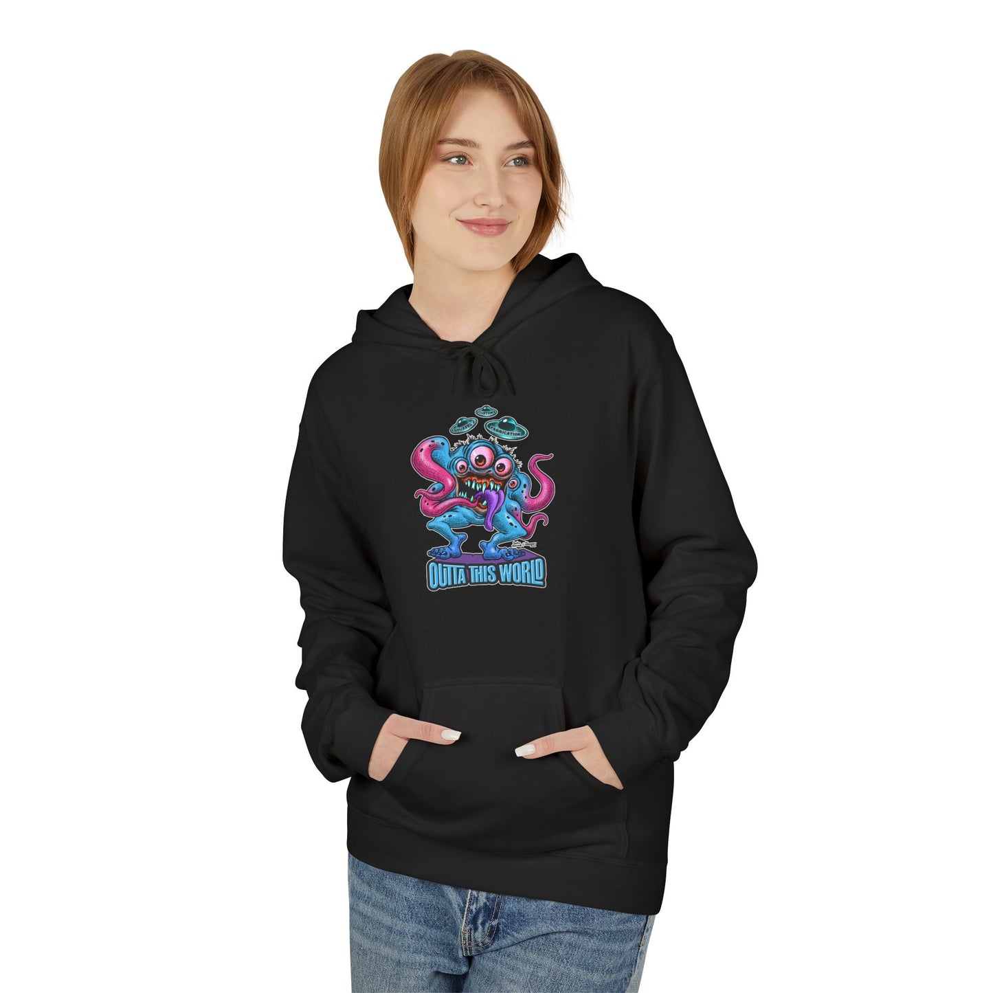 Space Monster Hoodie with Lan Roussel Design (Design On FRONT)