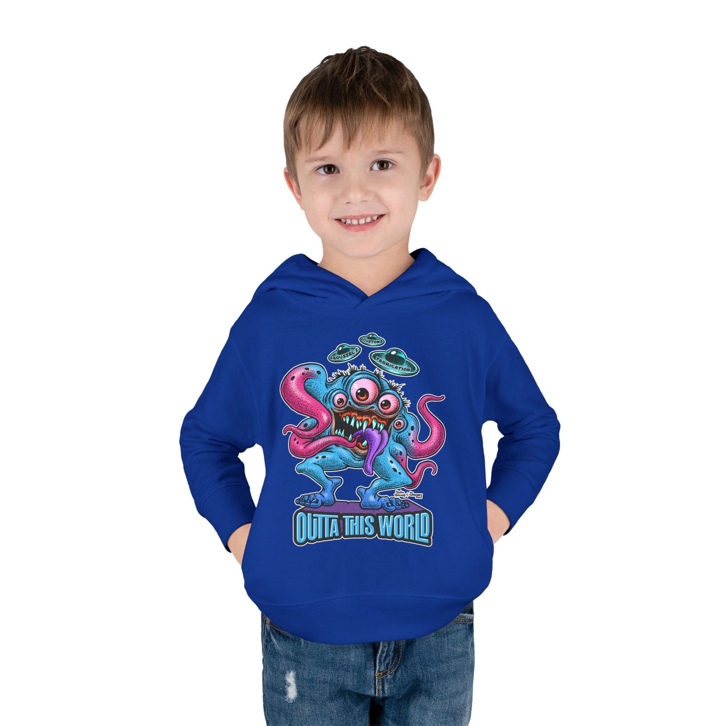 Toddler Fleece Hoodie - Lan Roussel Monster Car Imagination Design