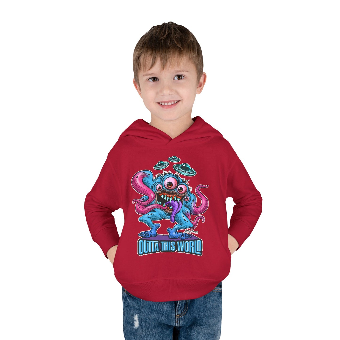 Toddler Fleece Hoodie - Lan Roussel Monster Car Imagination Design