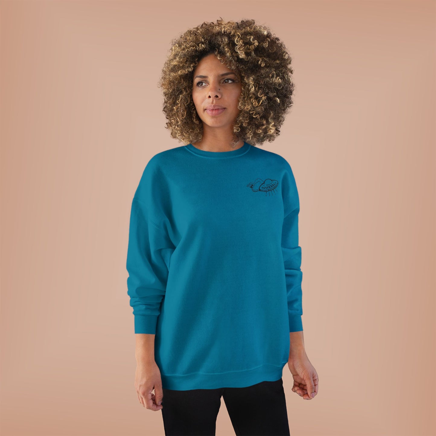 Roussel's Outta This World UFO Crewneck Sweatshirt — Retro Roomy Women's Fit