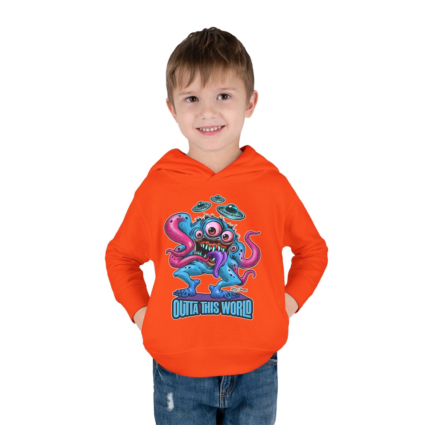 Toddler Fleece Hoodie - Lan Roussel Monster Car Imagination Design
