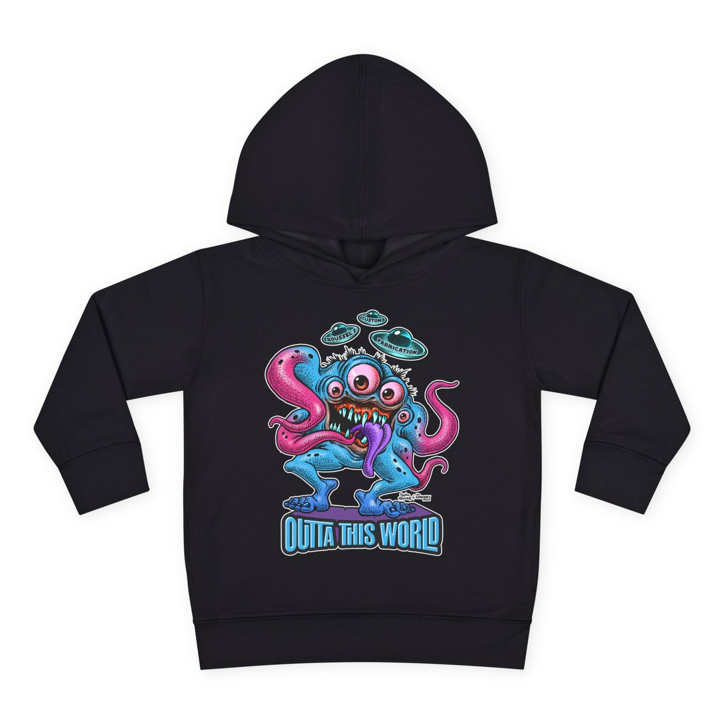 Toddler Fleece Hoodie - Lan Roussel Monster Car Imagination Design