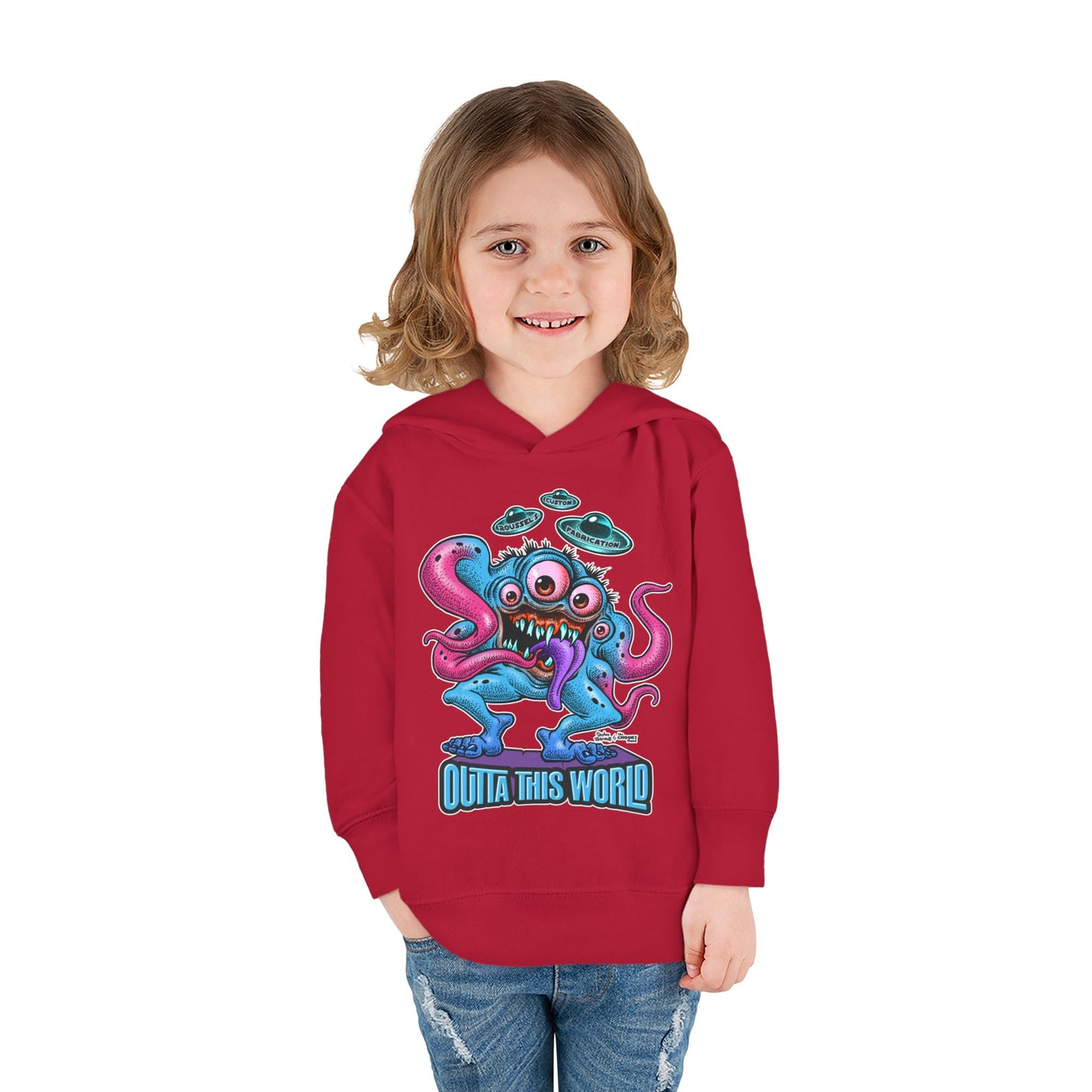 Toddler Fleece Hoodie - Lan Roussel Monster Car Imagination Design