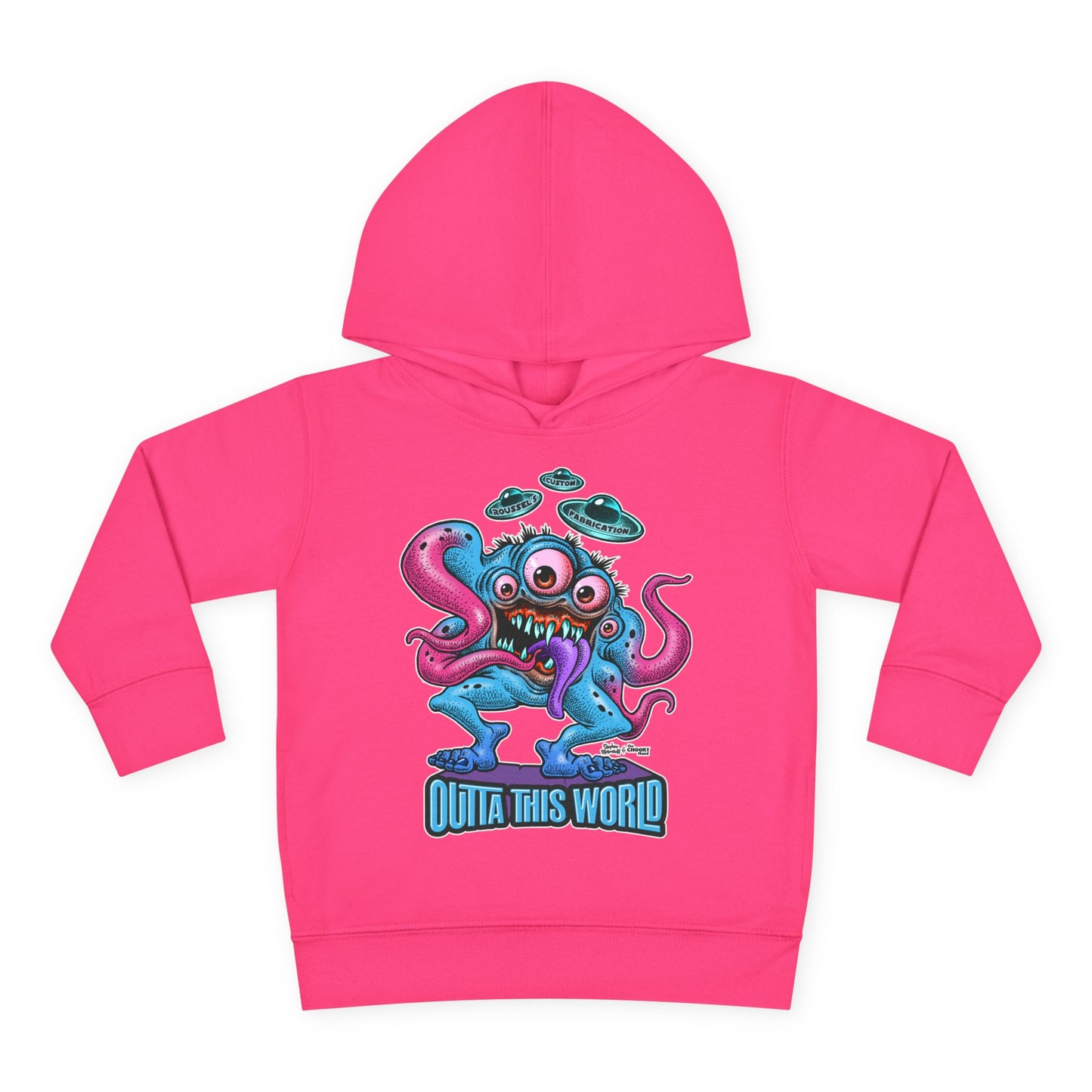 Toddler Fleece Hoodie - Lan Roussel Monster Car Imagination Design