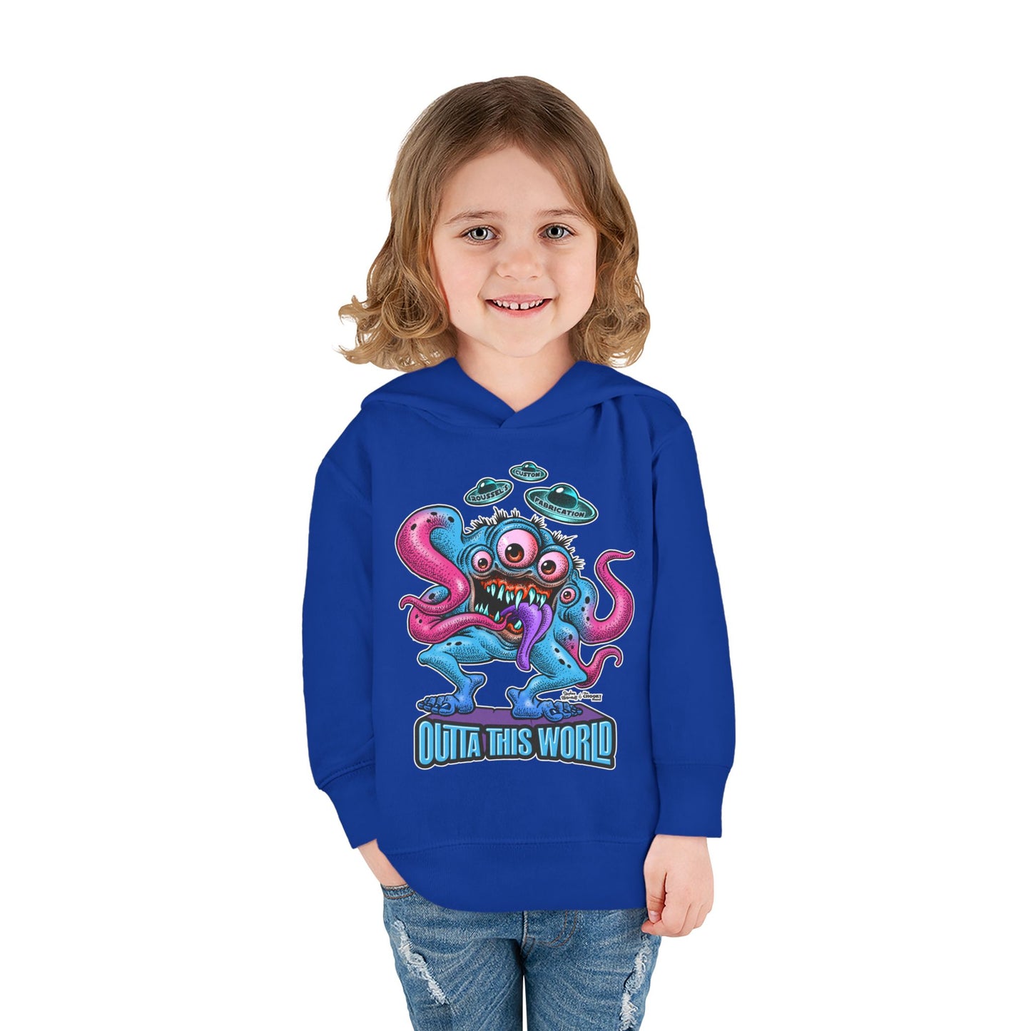 Toddler Fleece Hoodie - Lan Roussel Monster Car Imagination Design