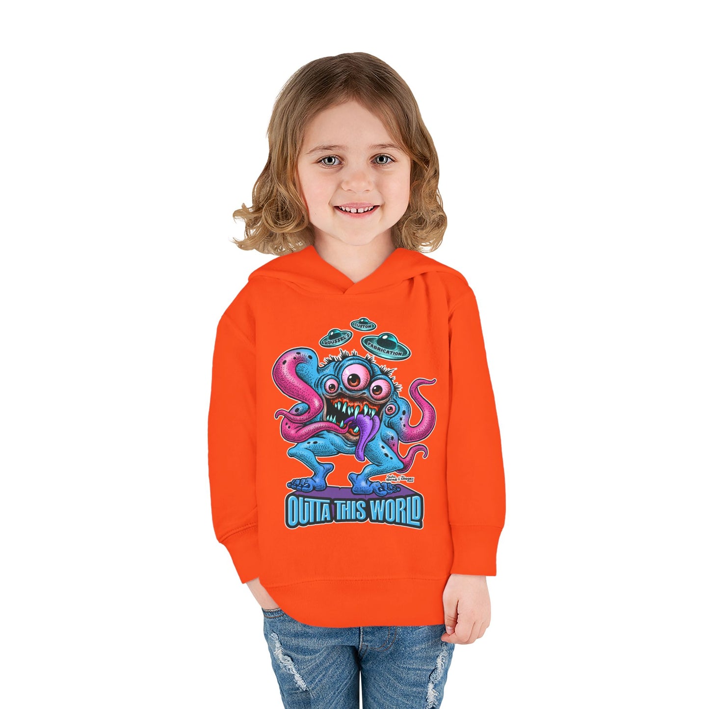 Toddler Fleece Hoodie - Lan Roussel Monster Car Imagination Design