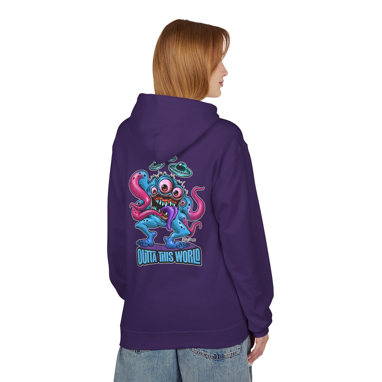 Fleece Hoodie - Lan Roussel Monster Design for Cozy Winter Days