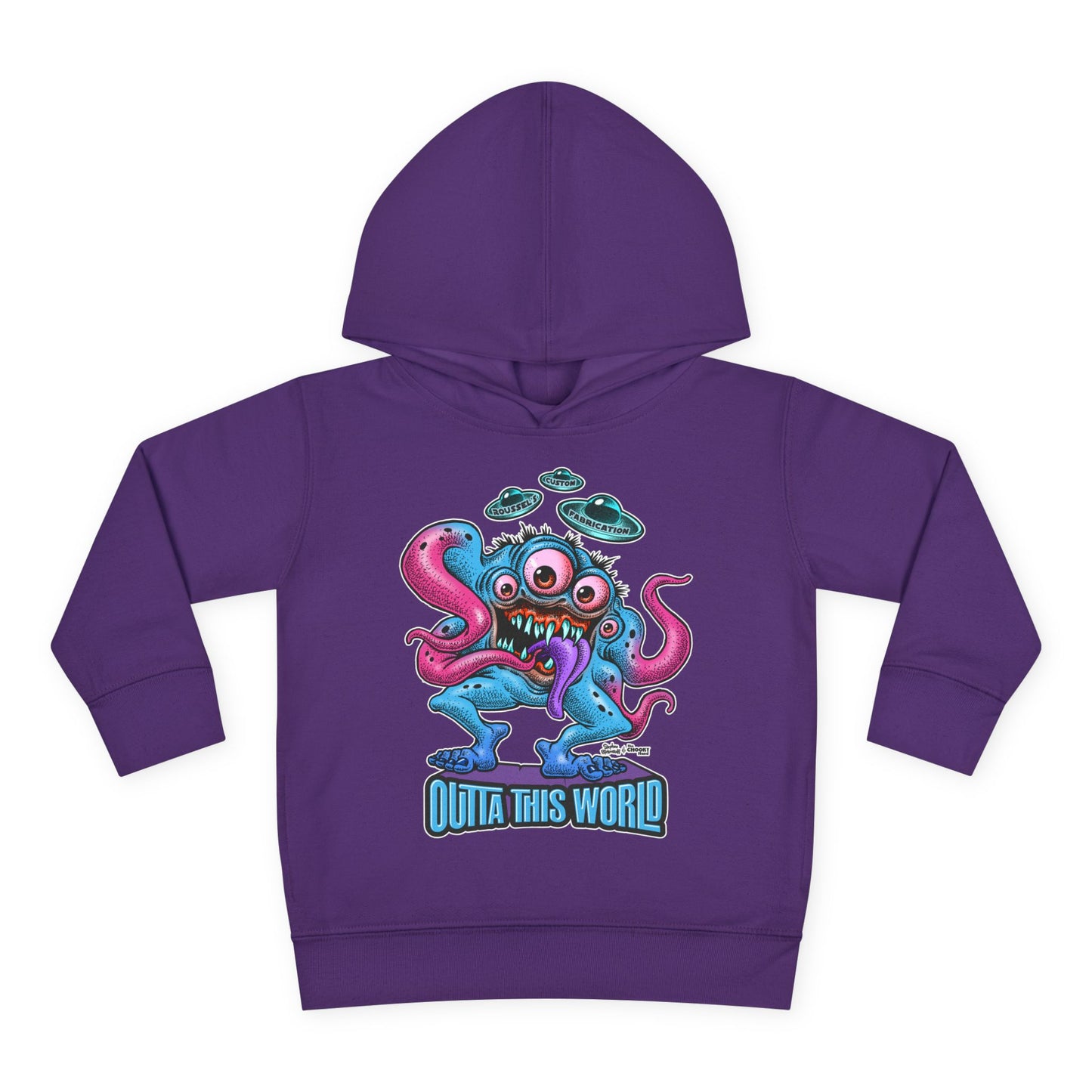 Toddler Fleece Hoodie - Lan Roussel Monster Car Imagination Design