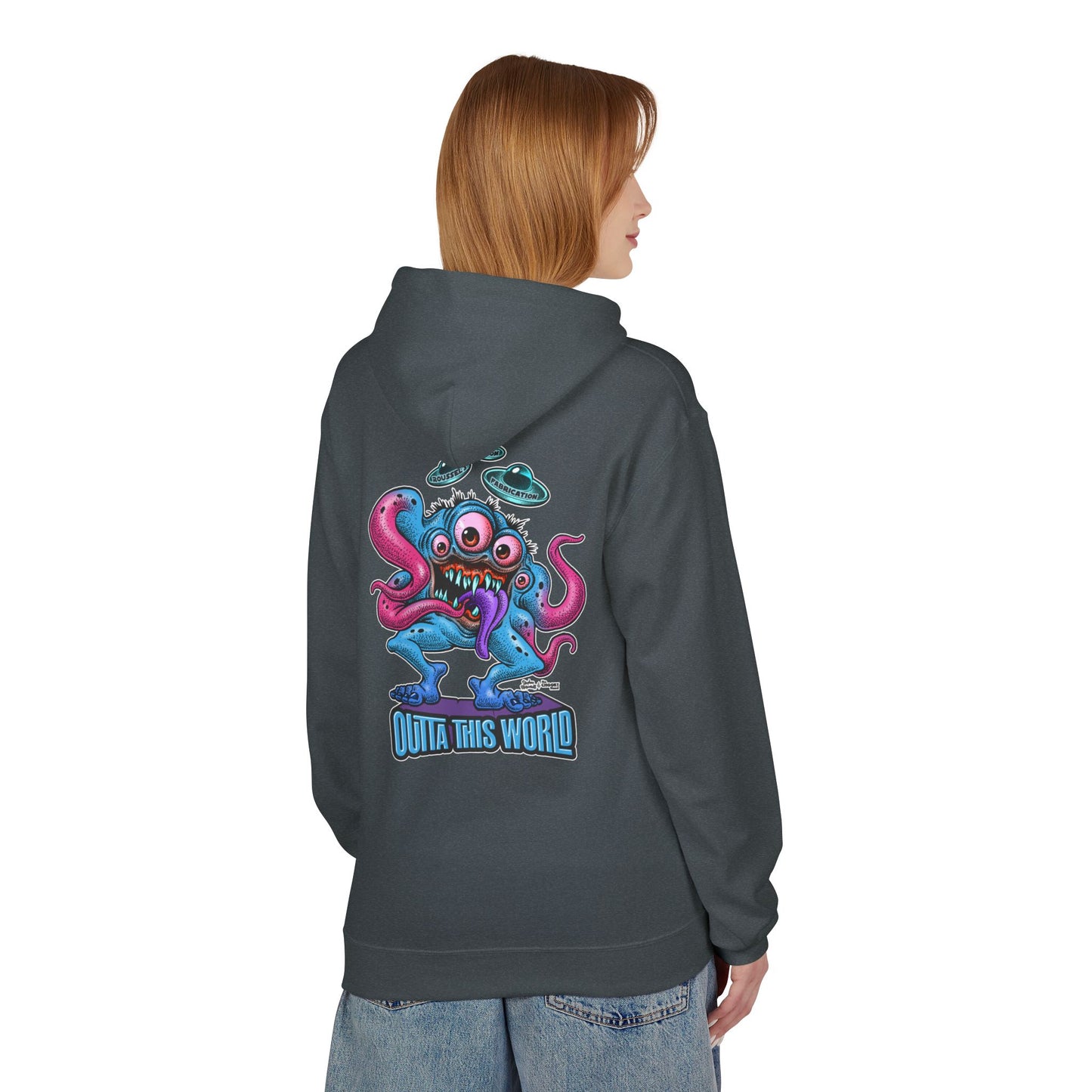 Fleece Hoodie - Lan Roussel Monster Design for Cozy Winter Days