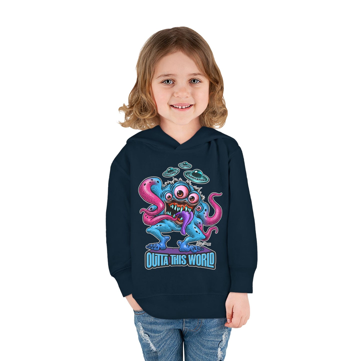 Toddler Fleece Hoodie - Lan Roussel Monster Car Imagination Design