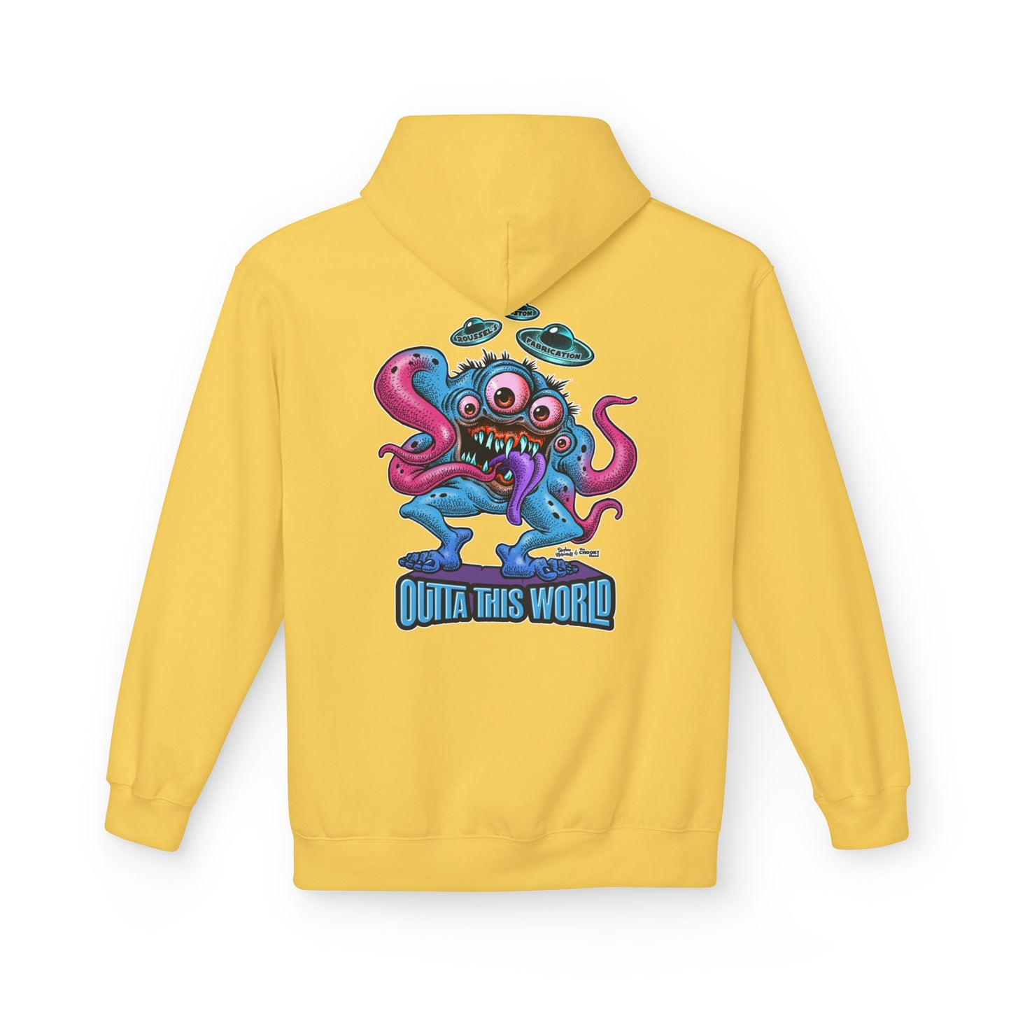 Fleece Hoodie - Lan Roussel Monster Design for Cozy Winter Days